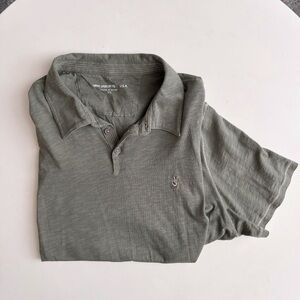 John Varvatos Peace Sign Polo Shirt Men's Size XL Green Lightweight cotton